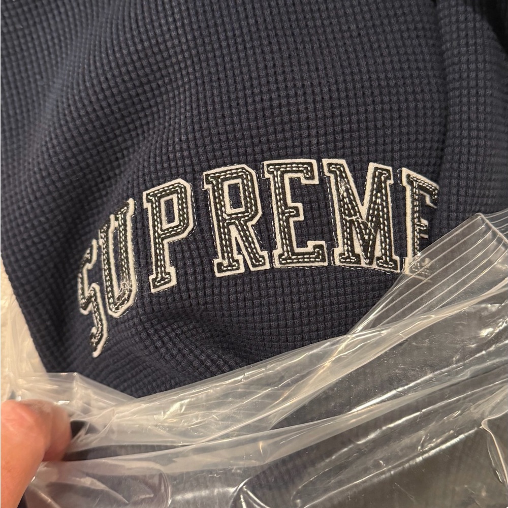 Supreme Dark Blue Waffle Knit Shirt
